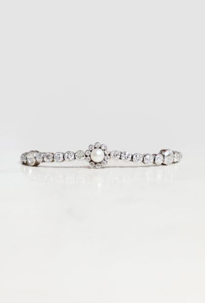                             Art Déco Platinum, Pearl and Diamond Bracelet - 2