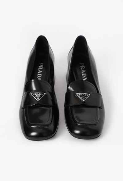 Prada Brushed Leather Loafer Pumps - 2