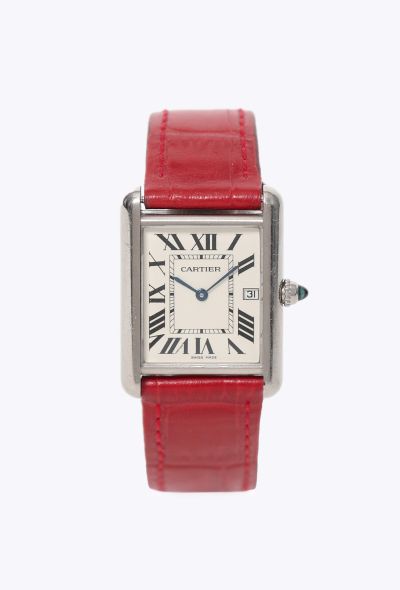 Cartier 18K White Gold Tank Louis GM Watch - 1