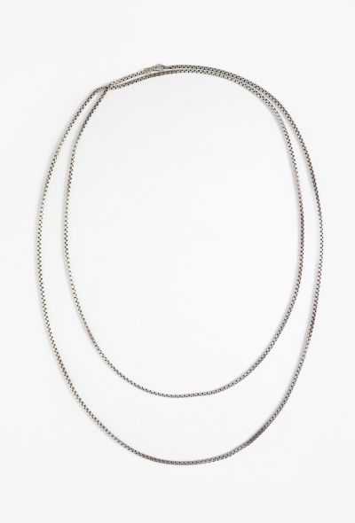 David Yurman Vintage Sterling Silver Box Chain Necklace - 1