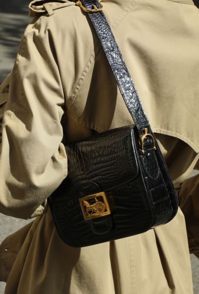 Céline Vintage Crocodile Calèche Bag - 2