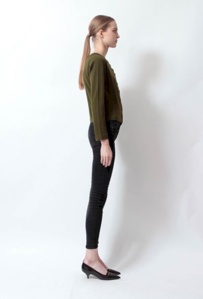 Alaïa Green Fitted Cardigan - 2 Alaïa Green Fitted Cardigan - 2