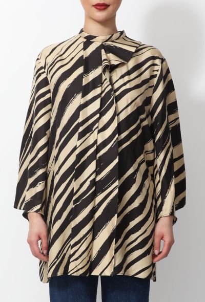                                        2012 Zebra Printed Silk Blouse-2