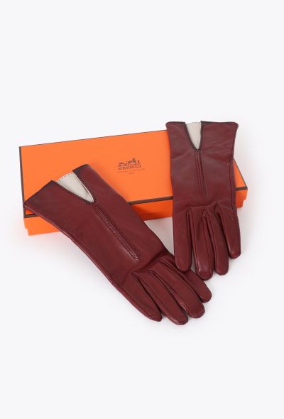Hermès Vintage Stitched Leather Slit Gloves - 2