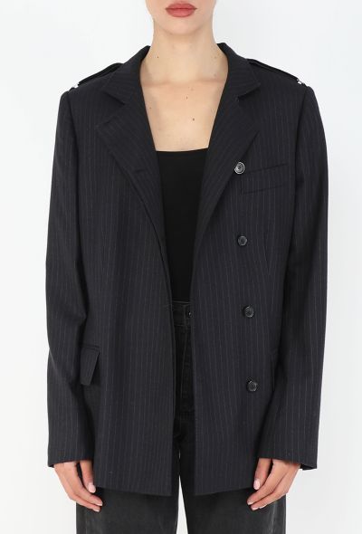 Gucci 2001 Pinstripe High Collar Jacket - 1