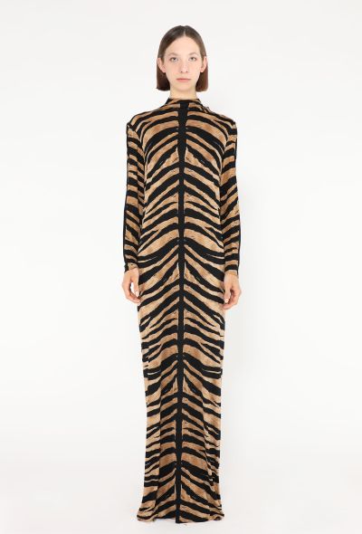 '70s Tiger Printed Overlay Dress - 1
