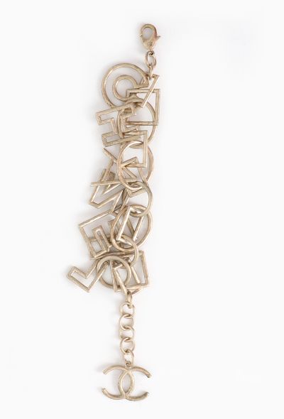 Chanel Hammered Logo Charm Bracelet - 2 Chanel Hammered Logo Charm Bracelet - 2