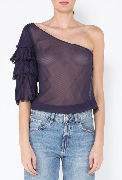 Chloé F/W 2000 Silk One Shoulder Top - 1