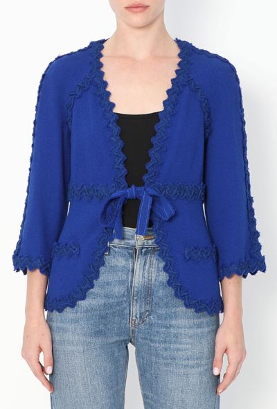 Chanel Chevron Trim Bouclé Cardigan - 1 Chanel Chevron Trim Bouclé Cardigan - 1