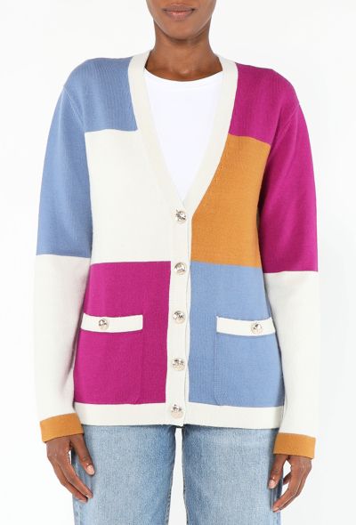 Chanel F/W 2020 Colorblock Cashmere Cardigan - 1 Chanel F/W 2020 Colorblock Cashmere Cardigan - 1