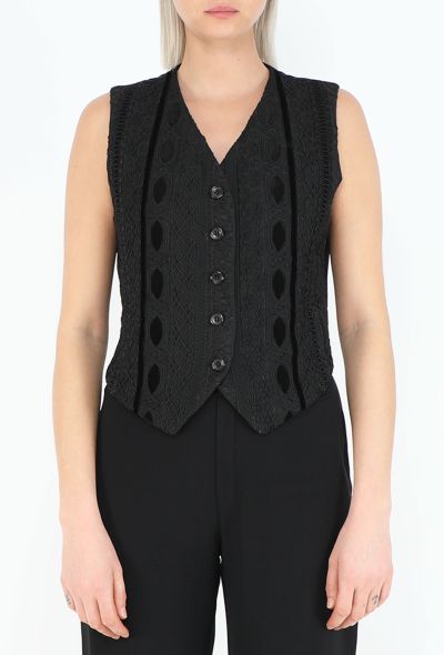 Jil Sander Vintage Embroidered Jacquard Vest - 1
