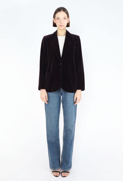 Saint Laurent '70s Burgundy Velvet Blazer - 2
