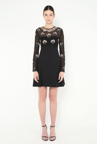 Valentino Floral Beaded A-Line Dress - 1 Valentino Floral Beaded A-Line Dress - 1
