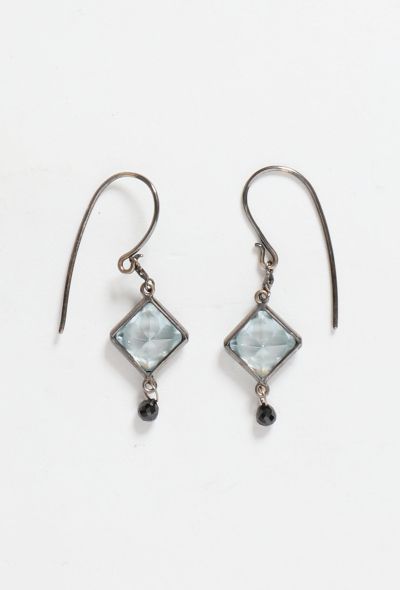                                         Aquamarine & Diamond Drop Earrings-1