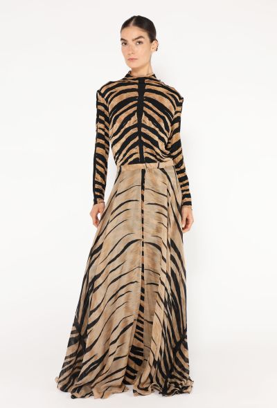 '70s Tiger Printed Overlay Dress - 2