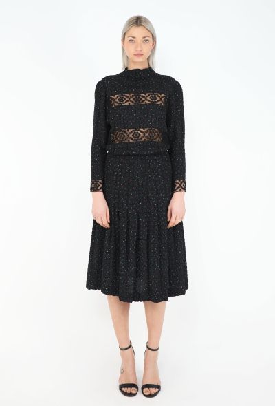 Chloé RARE Fall 1996 Printed Lace Dress Ensemble - 2