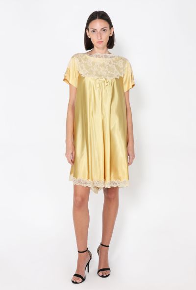 Satin Lace Trim Babydoll Dress, 1960s - 1