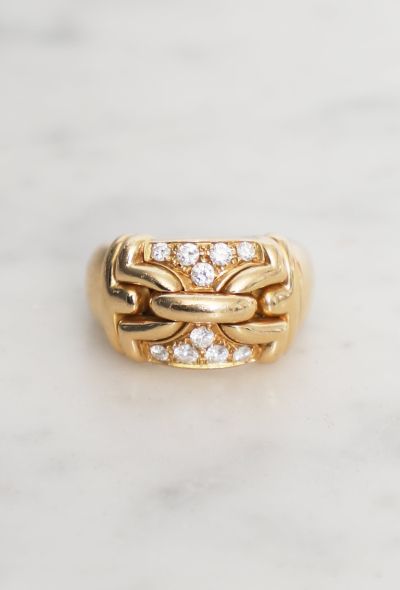                                         Bulgari Vintage 18k Gold & Diamond Parentesi Ring-1