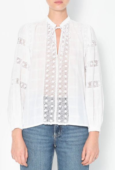 Saint Laurent CAMPAIGN 1977 Lace Peasant Blouse - 1