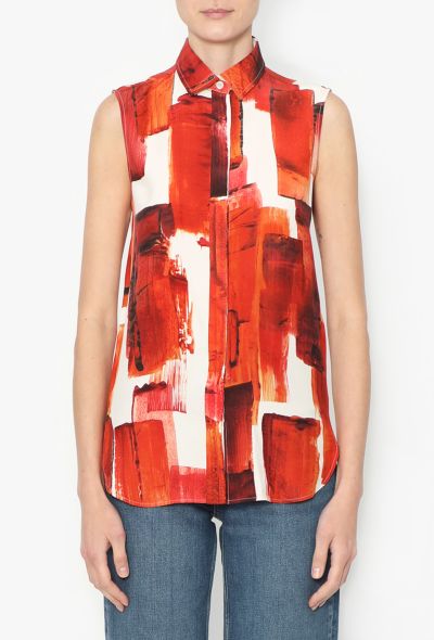 Céline S/S 2014 Printed Silk Blouse - 1 Céline S/S 2014 Printed Silk Blouse - 1