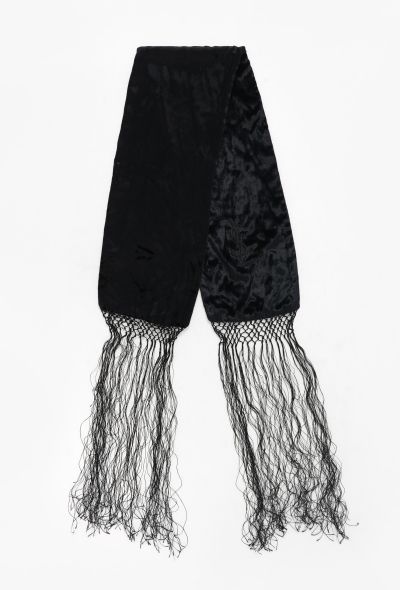 Saint Laurent Tom Ford F/W 2001 Velvet Fringe Scarf - 1