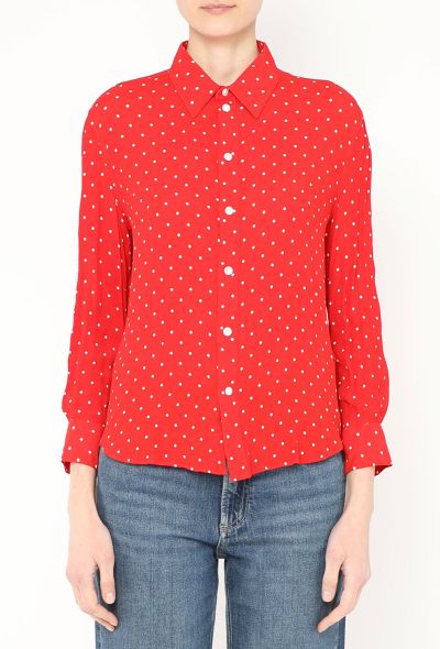 Céline 2019 Dotted Red Crêpe Blouse - 2 Céline 2019 Dotted Red Crêpe Blouse - 2