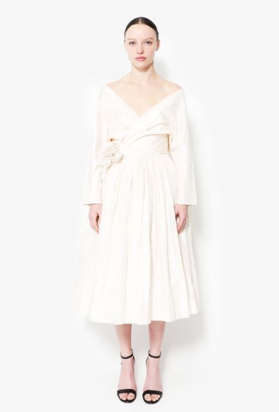                                         BESPOKE Vintage Tea-Length Silk Bridal Dress-1