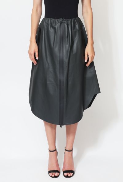                                         2020 Charcoal Leather Zip Skirt-2