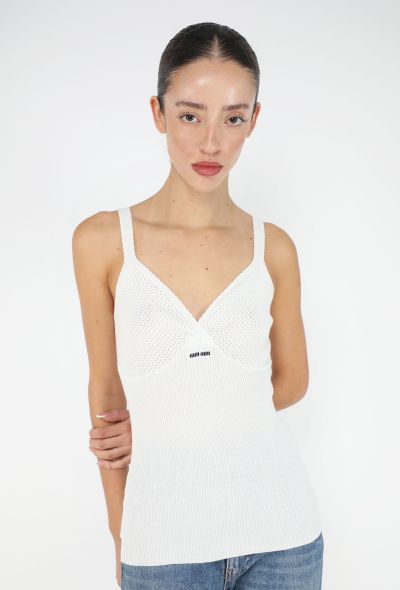 Miu Miu F/W 2025 Ribbed Knit Logo Camisole - 1