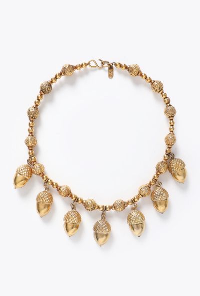Saint Laurent Vintage Acorn Charm Necklace - 1