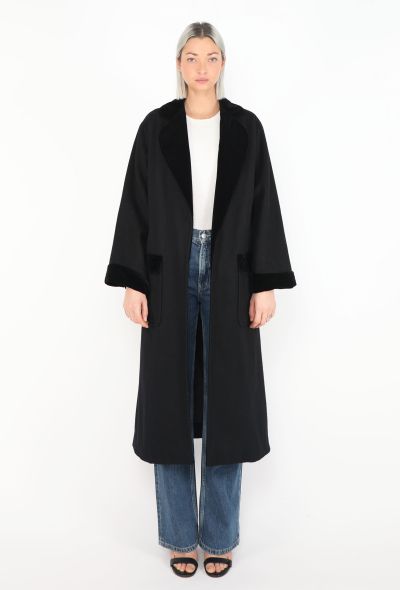 Saint Laurent Velvet Trim Coat - 2