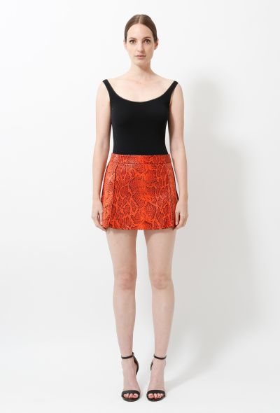                                         S/S 2018 Python Stamped Leather Skirt-1
