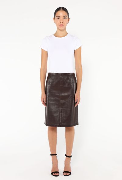 Alaïa Early '80s Stitched Leather Skirt - 1 Alaïa Early '80s Stitched Leather Skirt - 1