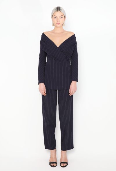 Jean Paul Gaultier Vintage Off-Shoulder Pinstripe Suit - 1