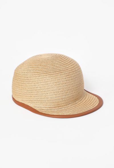 Hermès Leather Trim Straw Cap - 2