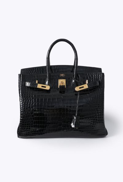 Hermès Exceptional Black Porosus Birkin 35 - 2 Hermès Exceptional Black Porosus Birkin 35 - 2