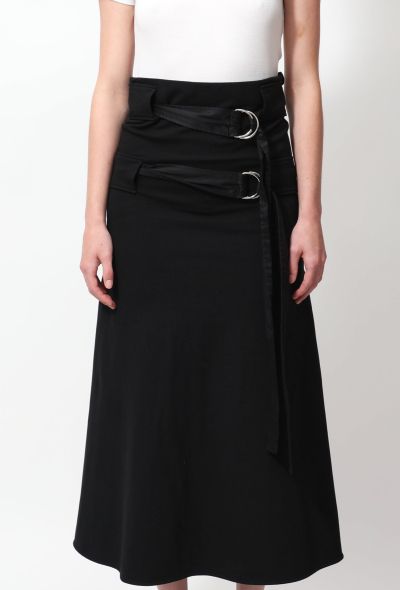                                         Double Ring Belted Midi Skirt -2
