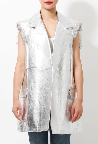                             Calvin Klein F/W 2018 Metallic Fur Lined Vest - 1