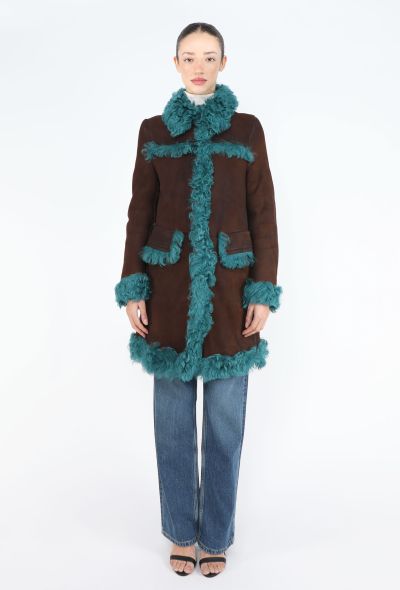 Prada 2014 Bouclé Shearling Trim Coat - 2