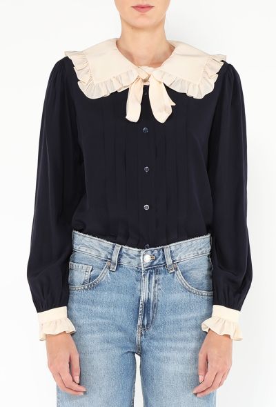 Saint Laurent '80s Ruffled Lavallière Blouse - 1