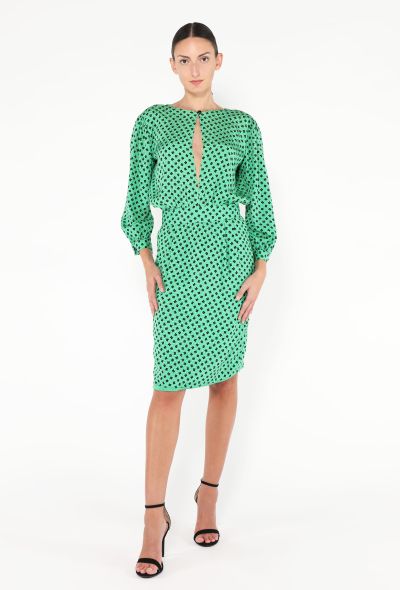 Valentino '90s Clover Print Silk Dress - 1