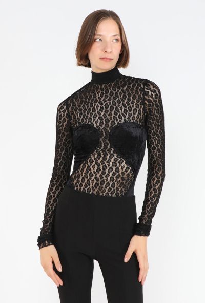Alaïa Leopard Lace & Velvet Bodysuit, F/W 1991 - 1