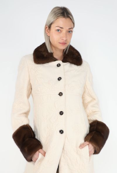 Valentino 2005 Jacquard Mink Fur Trim Coat - 2