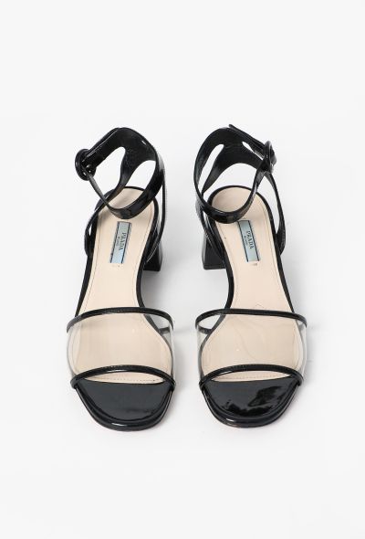 Prada Vinyl Heeled Mod Sandals - 2