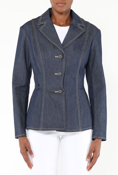 Dior 2022 Cinched Denim Bar Jacket - 2
