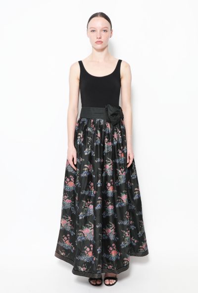                             Nina Ricci '70s Bow Tie Floral Skirt - 2