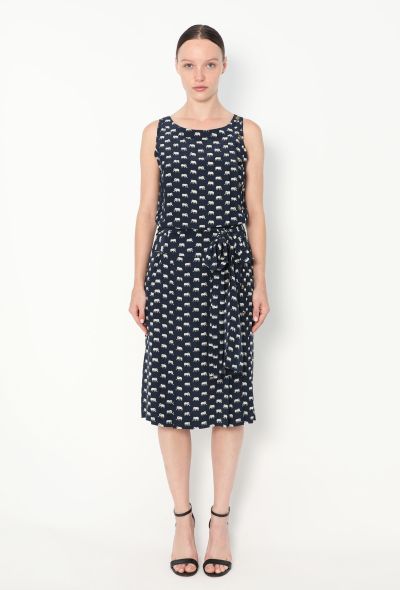 Chanel '80s Belted Silk 'CC' Trim Dress - 1 Chanel '80s Belted Silk 'CC' Trim Dress - 1