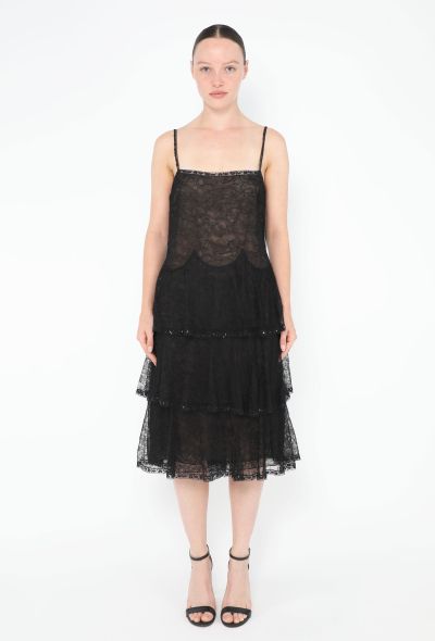 Chanel Embellished Tiered Lace Dress - 1