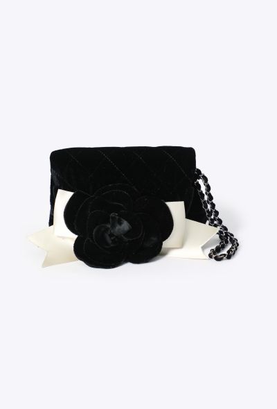 Chanel 2005 Velvet Camellia & Ribbon Pouch - 1