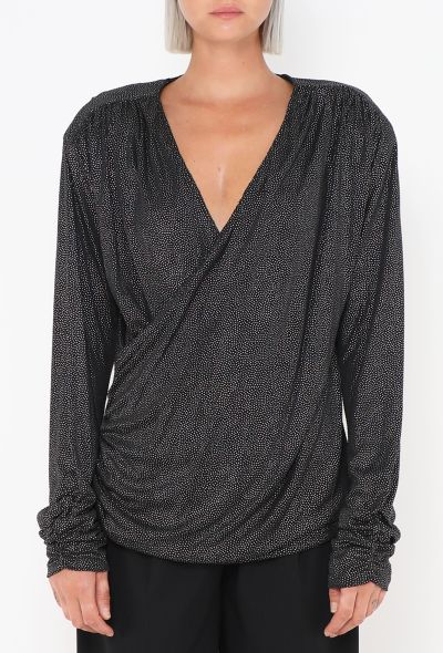 Saint Laurent Vintage Studded Draped Blouse - 1 Saint Laurent Vintage Studded Draped Blouse - 1